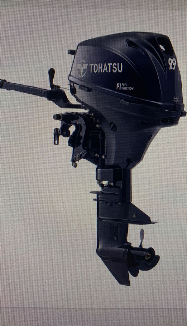 22020 tohatsu 9.9 hp electric start outboard motor fuel injected brand new still in the box