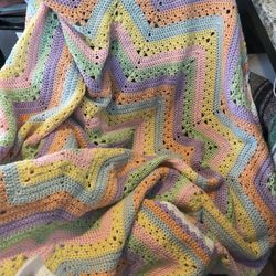Handmade Crochet Blanket Large Star Shaped