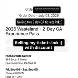 Wasteland Tickets CHEAP