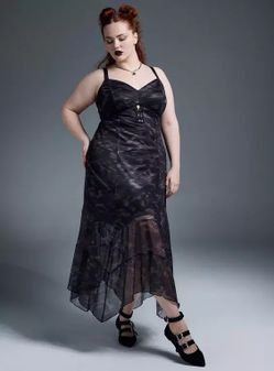 Torrid Nightfall Tiered Mesh Maxi Dress