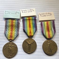 World War One metals Britain Belgium and French metals of victory 40$ each   ,