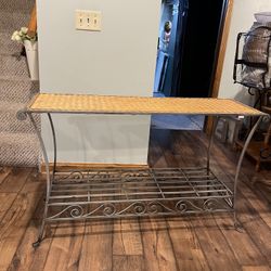 Metal And Wicker Table