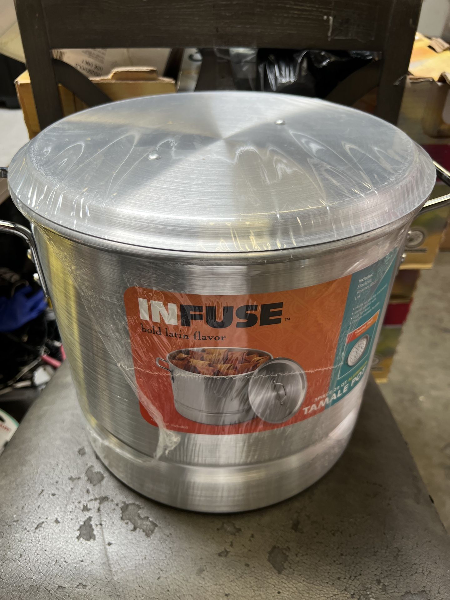 TTU 20 Quart Tamale/Stock Pot with Streamer, Aluminium