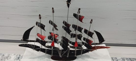 Sailboat Made Of Cows Horn
