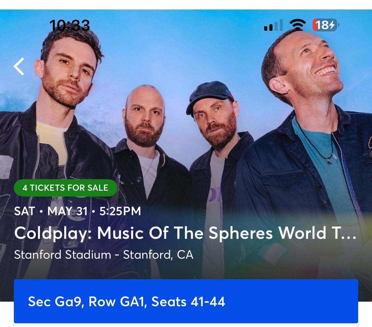 Coldplay Tickets For Sale!
