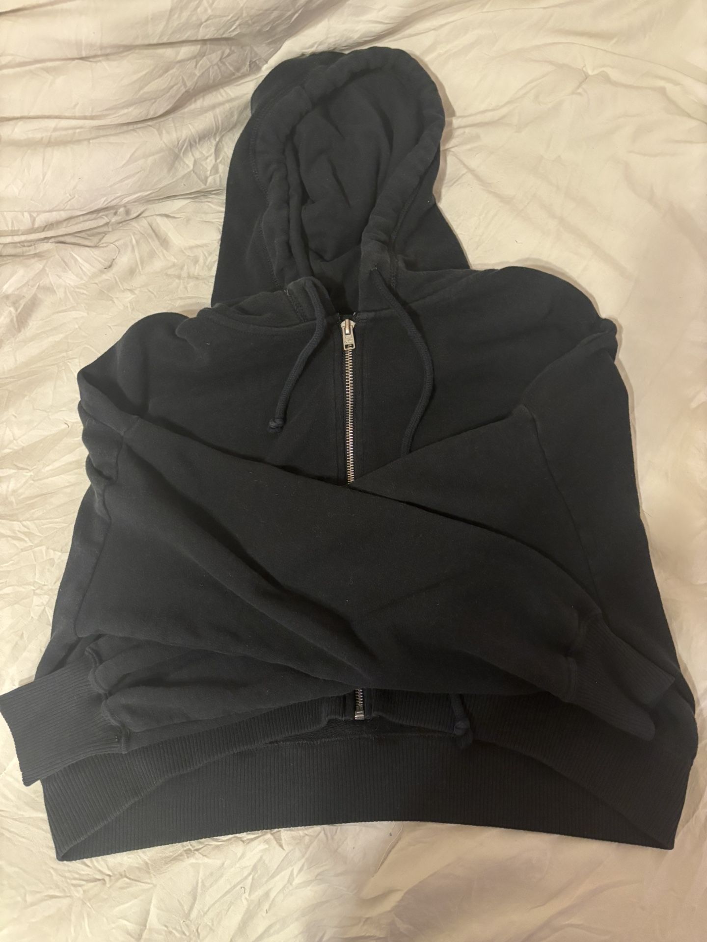 Holister Cropped Zip Up Hoodie