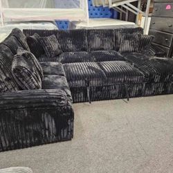 🛋️NEW!! Corduroy Sleeper Sectional Sofa STILL IN BOX 📦 