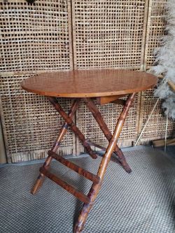 Vintage Tortoise Bamboo Table