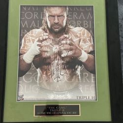 WWE TRIPLE H AUTOGRAPH, PROFESSIONALLY FRAMED , WITH JSA COA LETTER OF AUTHENTICATION