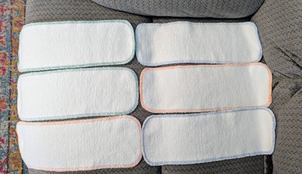6 Super Absorbent Organic Cotton Cloth Diaper Liners