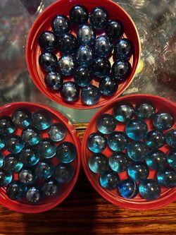 60 Aqua Blue Marbles