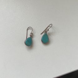 Turquoise Sterling Silver Drop Earrings 