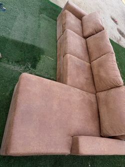 Cognac faux leather sofa