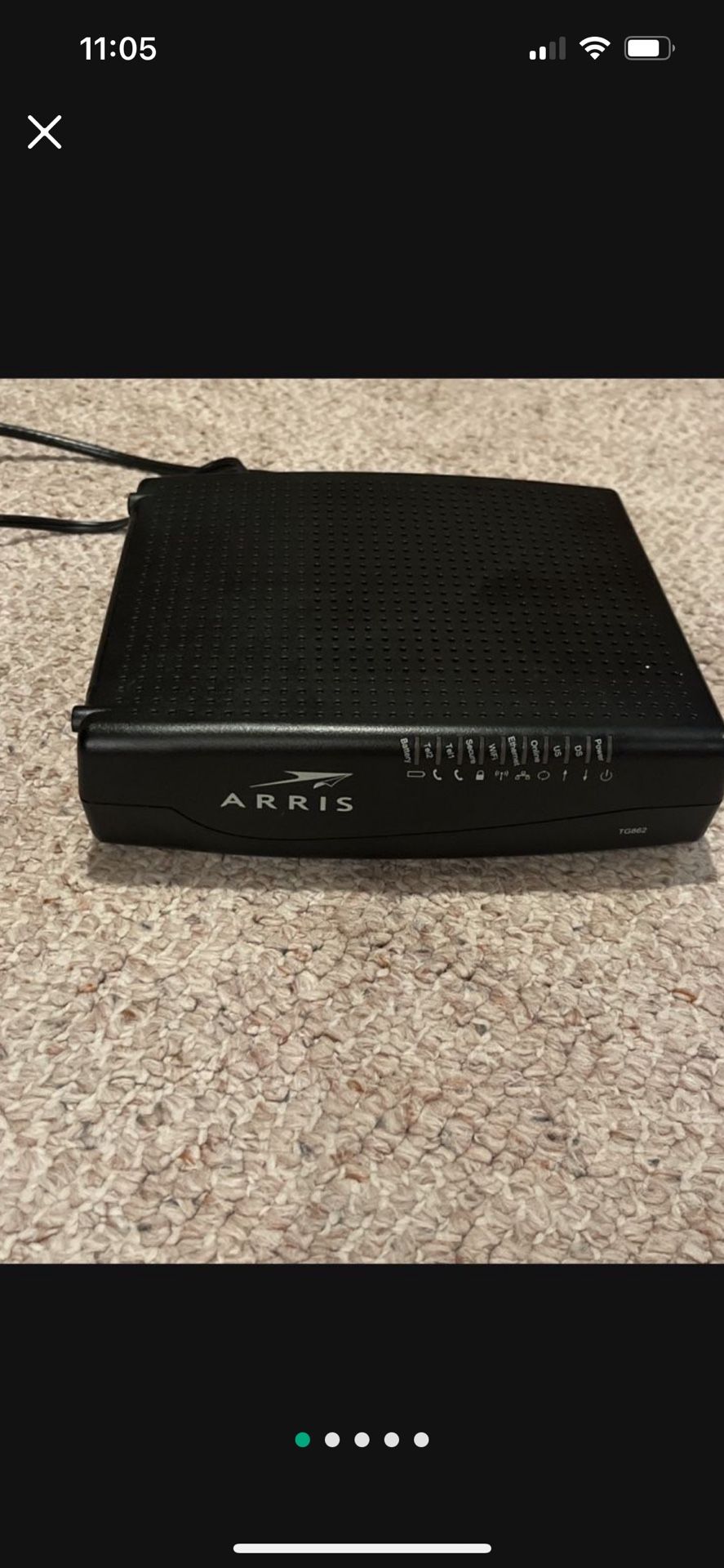 Modem/Router (Arris TG862) Compatible with Comcast / Xfinity 