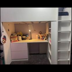 IKEA SMÅSTAD Loft Bed with Desk, Drawers, Shelves & Closet – Great Condition!