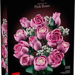 Lego bouquet of pink roses