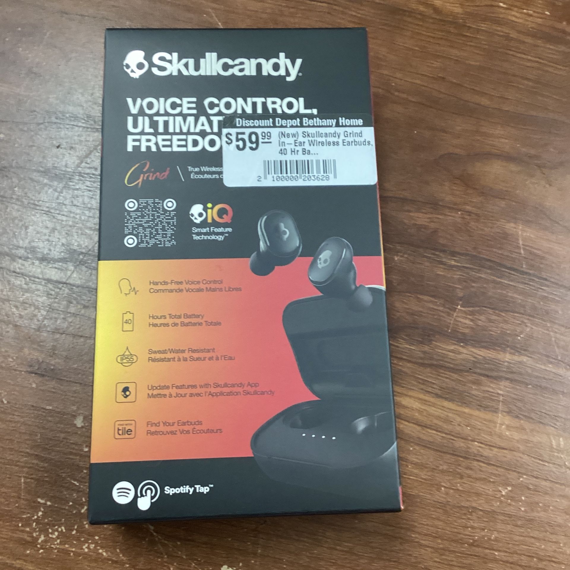  (New) Skullcandy Grind In-Ear Wireless Earbuds, 40 Hr Battery, Skull-iQ, Alexa Enabled, Microphone, Works with iPhone Android and Bluetooth Devices -