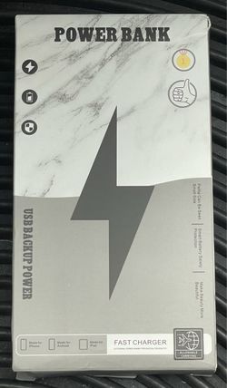 White usb c USB Backup Power Bank Fast Charger