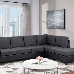 New Black Reversible Sectional