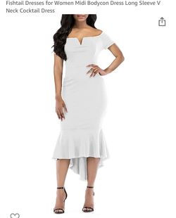 FISHTAIL DRESSES 👗 FOR WOMEN BODYCON DRESS LONG SLEVE V NECK COCKTAIL DRESS 👗 💯🔥🔥🔥🔥🔥 SIZE SMALL