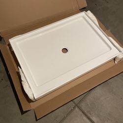 Delta Classic 500 48 in. L x 34 in. W Alcove Shower Pan Base with Center Drain in High Gloss White 