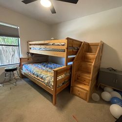 Full Twin Bunk Bed With Stairs 