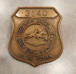 COLLECTIBLE USPS Badge NY: FREE SHIPPING