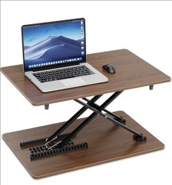 Brand New Adjustable Standing Desk Converter – Wood Finish – $50