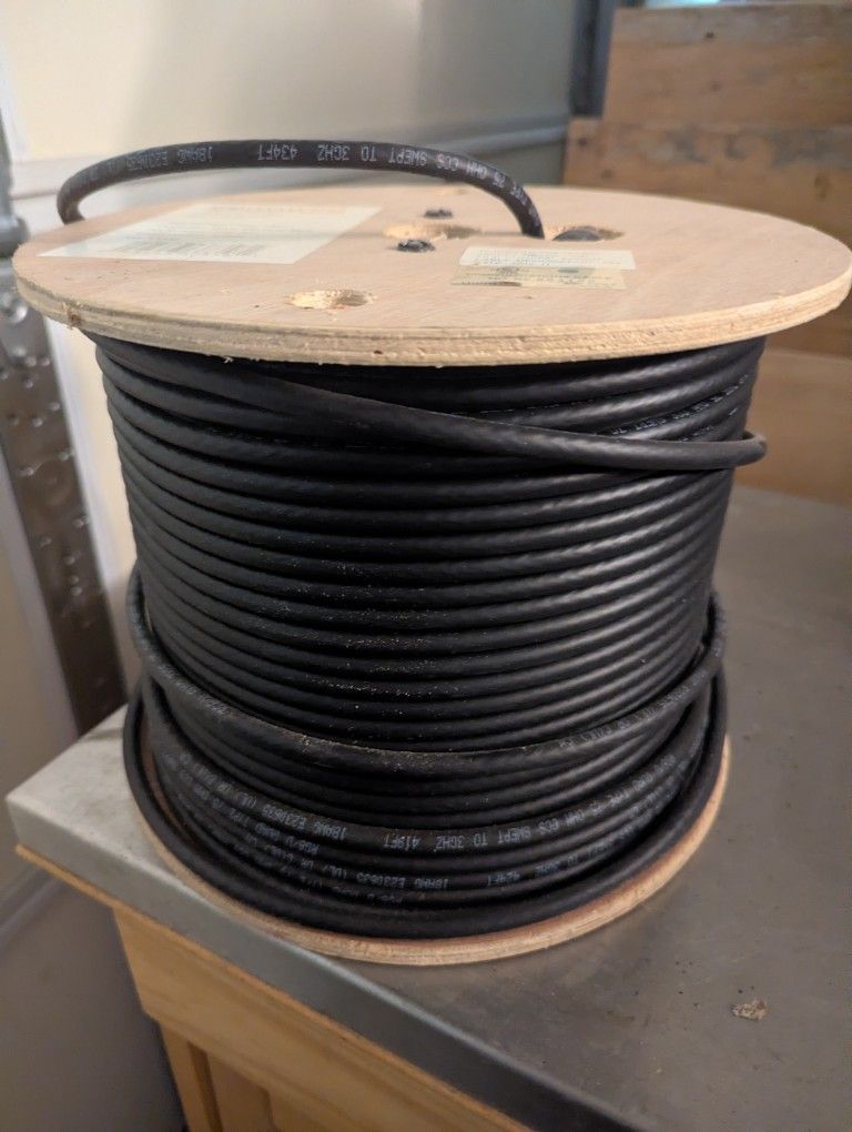 500 Ft Of RG6 Quad black Cable
