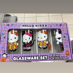 Hello Kitty 4 Glass Set Cups 