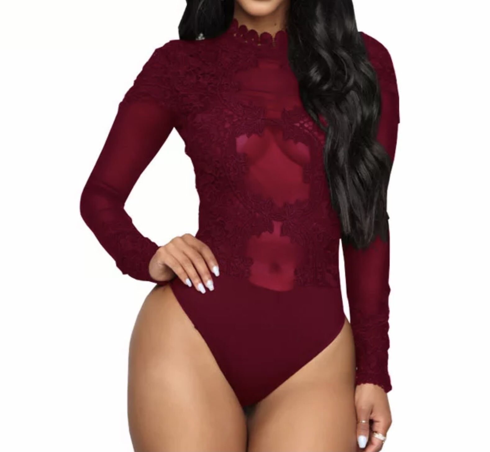 Burgundy bodysuit new, has no tag, is size L