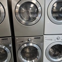 LG Front Loading Washer And Stackable Gas Dryer Set 