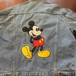 Women’s Vintage Mickey Mouse Embroidered Jean Jacket