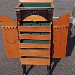 Jewlery Armoire Large Solid Wood W/ Mirror 