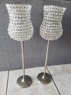 Tall Crystal Vases 