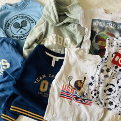 Lot Of Tennis And Soccer Theme Sweatshirts And T-Shirts Boys Sz3-4