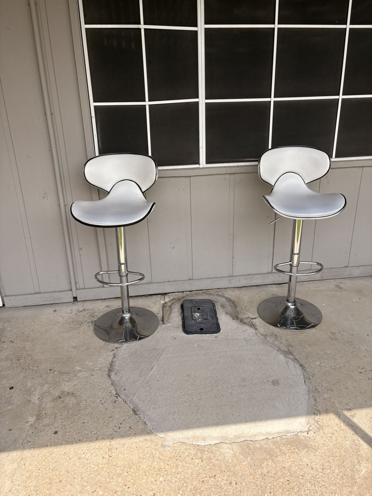 Two White Bar Chairs