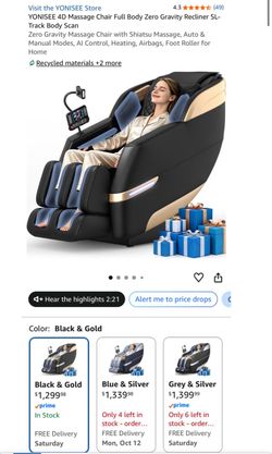 YONISEE 4D Massage Chair Full Body Zero Gravity