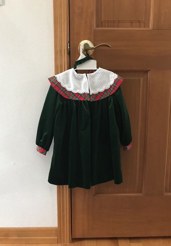 Red and green Christmas dress with head band - Size 3T