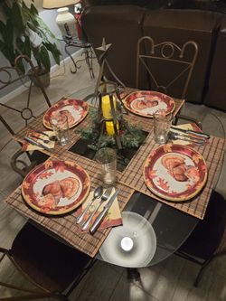 Metal and glass dinette + set