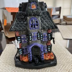 Halloween Haunted House Candle Holder
