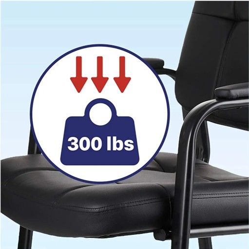 Guest Chair with Bonded Leather Padded Arm Rest