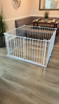 Top Paw 2-in-1 Double Door Dog Gate & Playpen