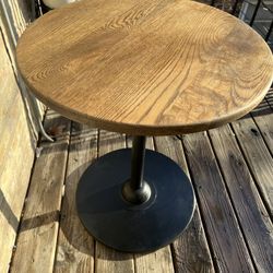 Bar-Height Bistro Table – Wood Top & Metal Base