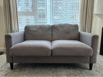 2 gray loveseats