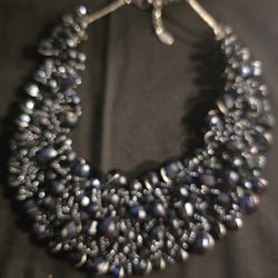 Aldo Black Luxurious Ornate Statement Bib