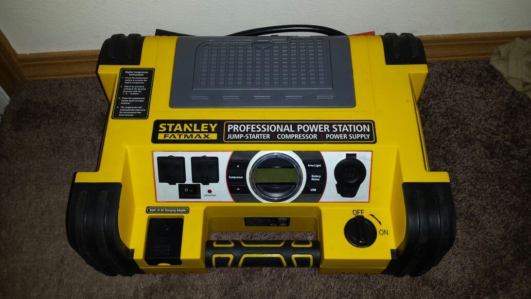 Stanley Fatmax Professional Portable Power Station! Jump Starter Box, Air Compressor, Power Supply! Great for camping!