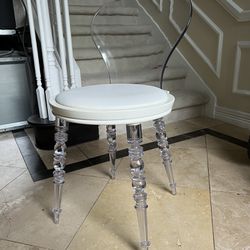 Clear & White Chair - 31 1/2” (80cm) Tall 