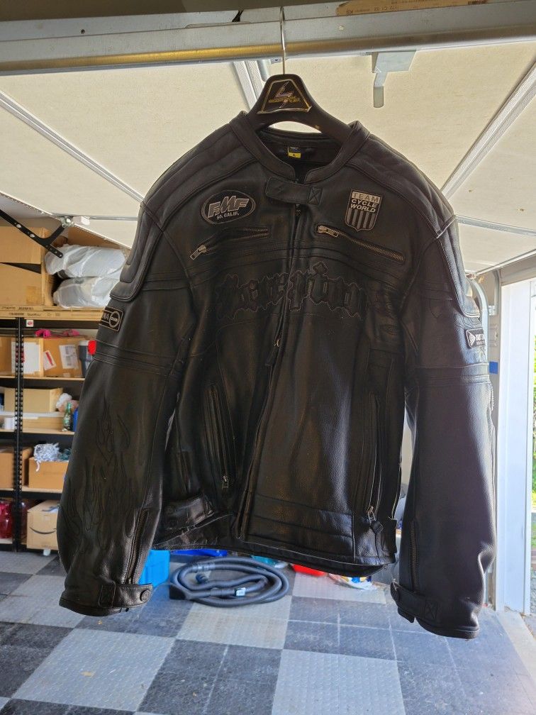 Scorpion Kwikwik Leather Motorcycle Jacket - Size L