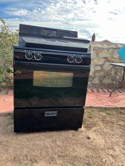 Black Gas Range Stove with Oven